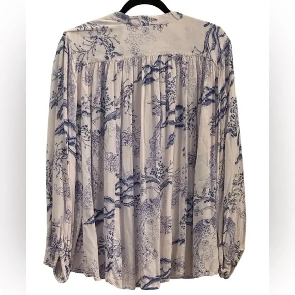 Free People Women’s Tropical Floral Bloom Printed Blouse, Size Small/Oversized - Picture 3 of 10